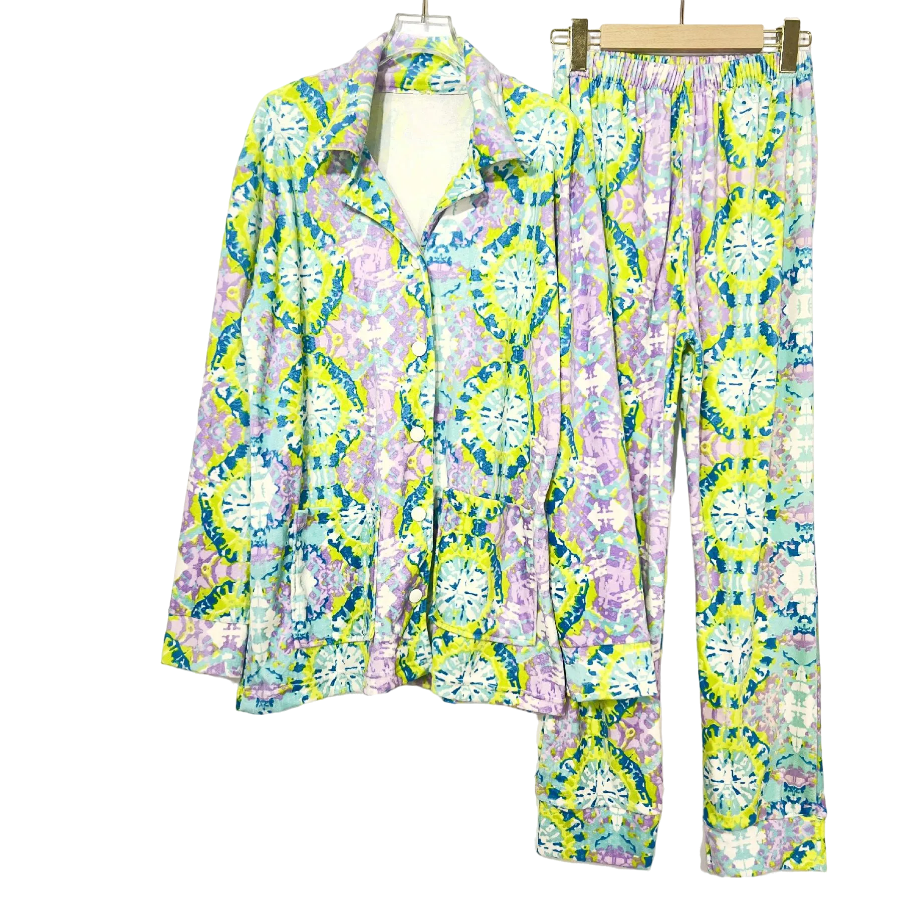 Velvet B Button Prints Women Pijama - Image 2