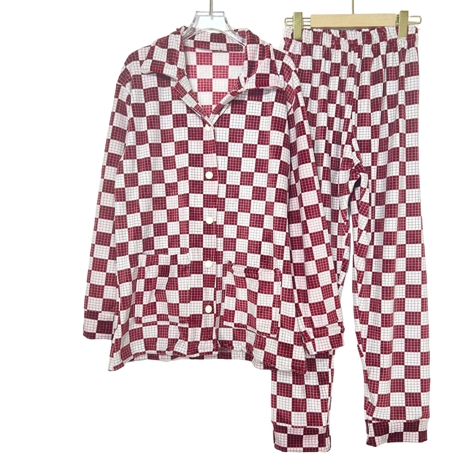 Velvet B Button Prints Women Pijama - Image 3