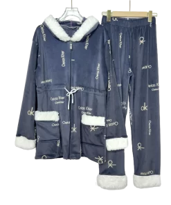 Velvet S Zipper Women Pijama