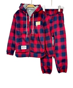 Fur Fleece Carreaux Children Set