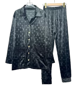 Velvet Button Gray Women Pijama