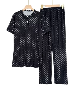 Alternative view of Rib Summer Women’s Short-Sleeve Plus Size Pajama Set