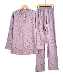 Rib Summer Women’s Long-Sleeve  Pajama Set