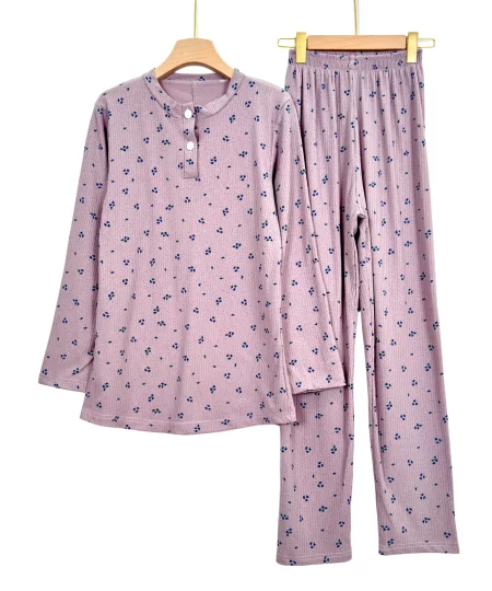 Rib Summer Women’s Long-Sleeve  Pajama Set