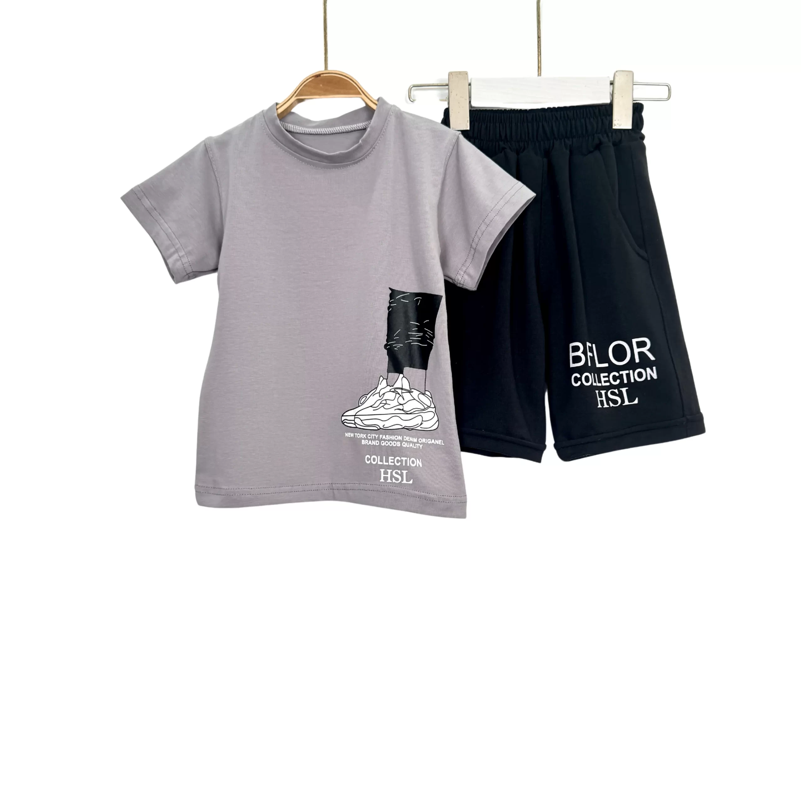 Teens’ Summer Cotton Set – Tee & Black Shorts | HSL Street Style - Image 2