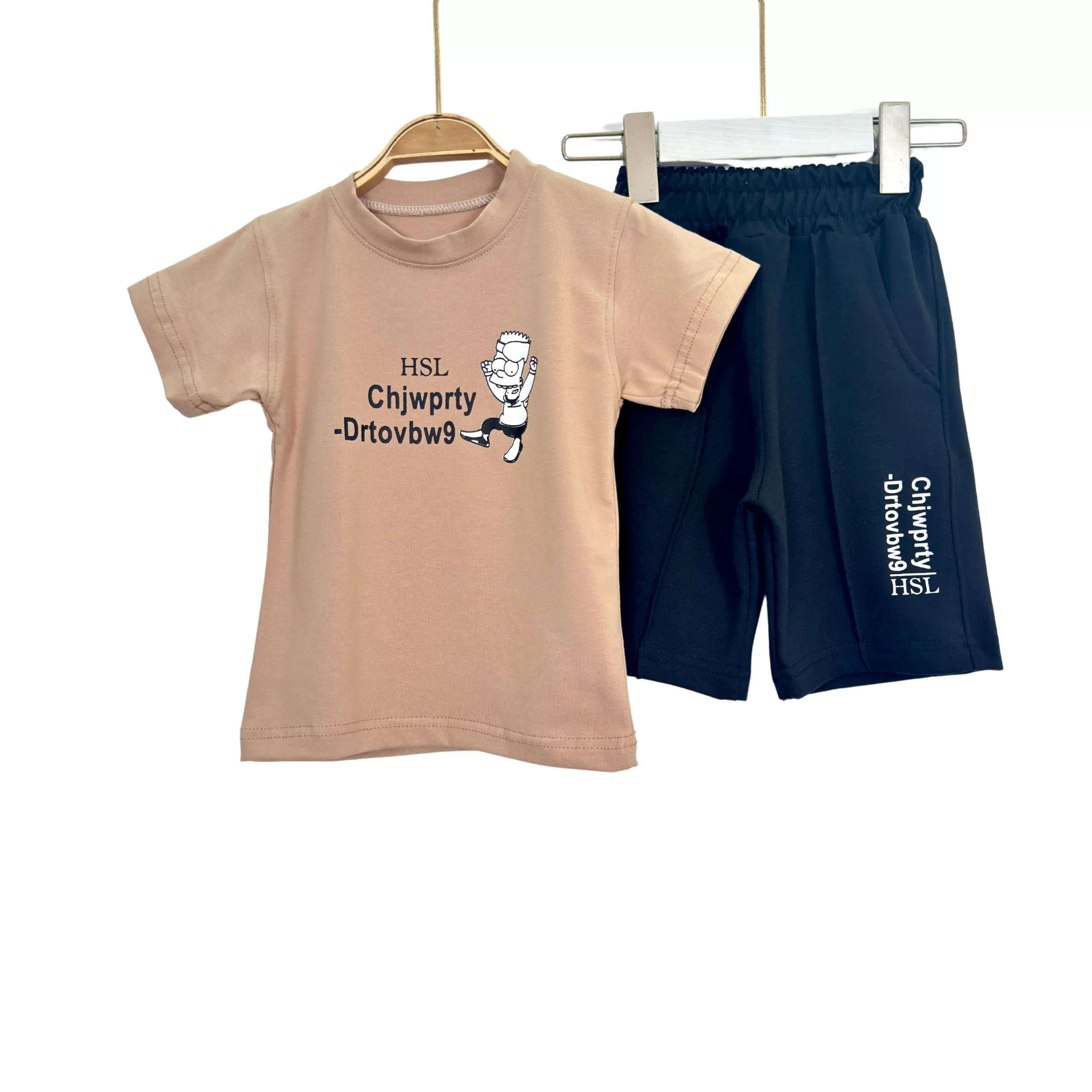 Boys’ Summer Cartoon Pajama Set with Shorts