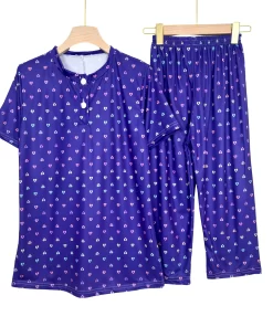 Women’s Summer Cotton Capri Pajama Set