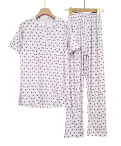 Women's Ribbed Summer Pijama Set – Short Sleeve