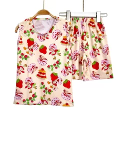 cotton Kids Summer Pajama Set-Sleeveless Unisex Cartoon