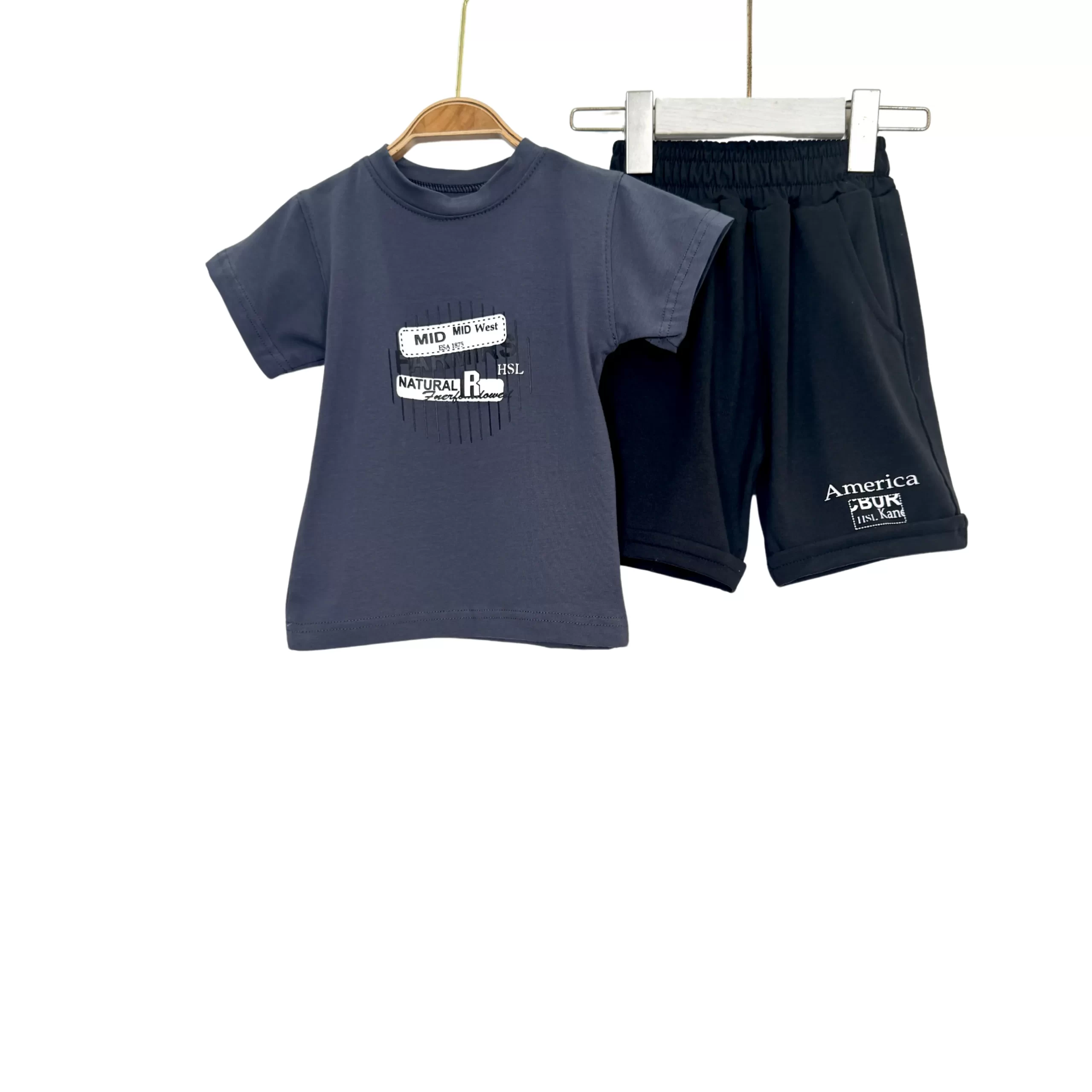 Boys’ Summer Cotton Set – Tee & Black Shorts | HSL Natural Vibes - Image 3