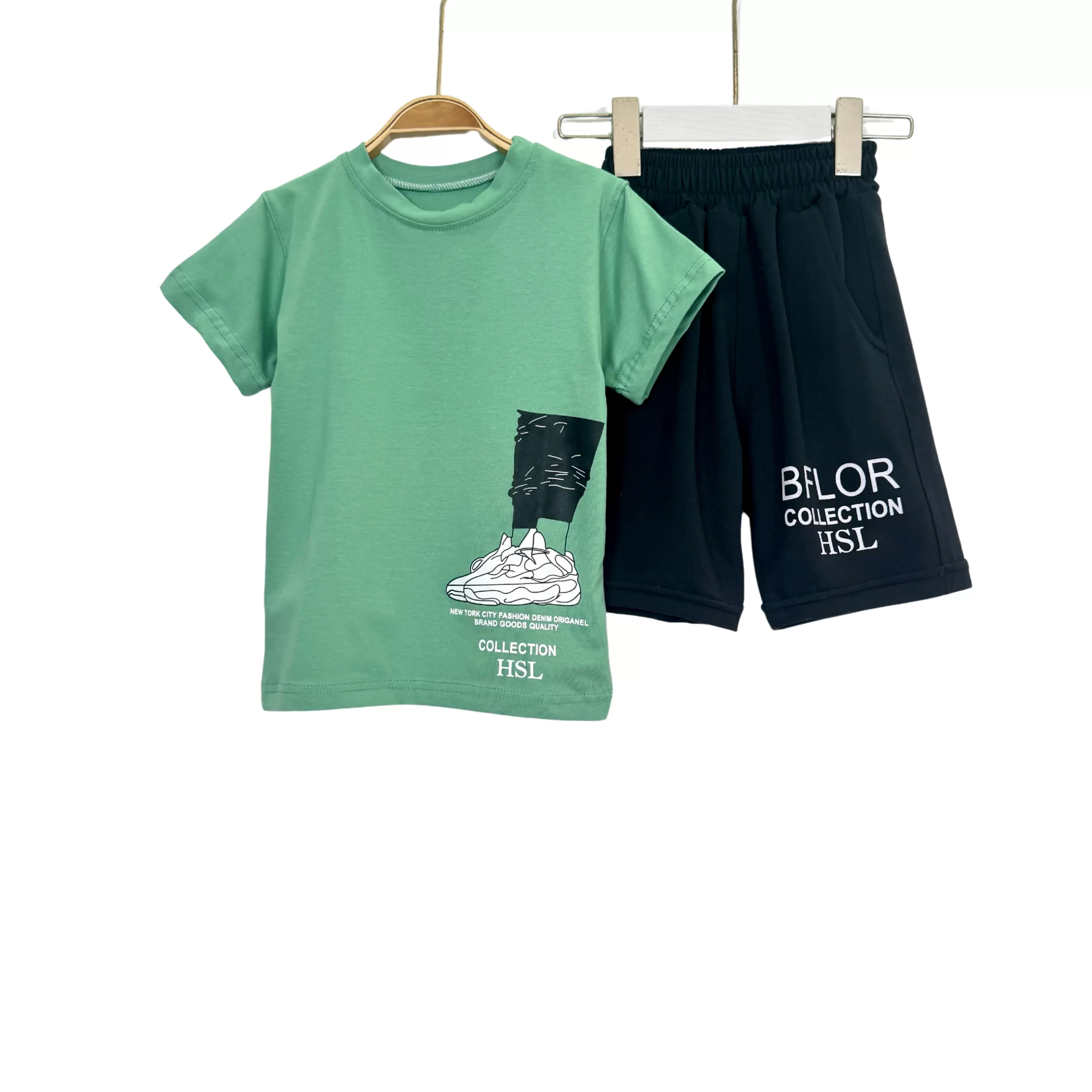 Teens’ Summer Cotton Set – Tee & Black Shorts | HSL Street Style - Image 3