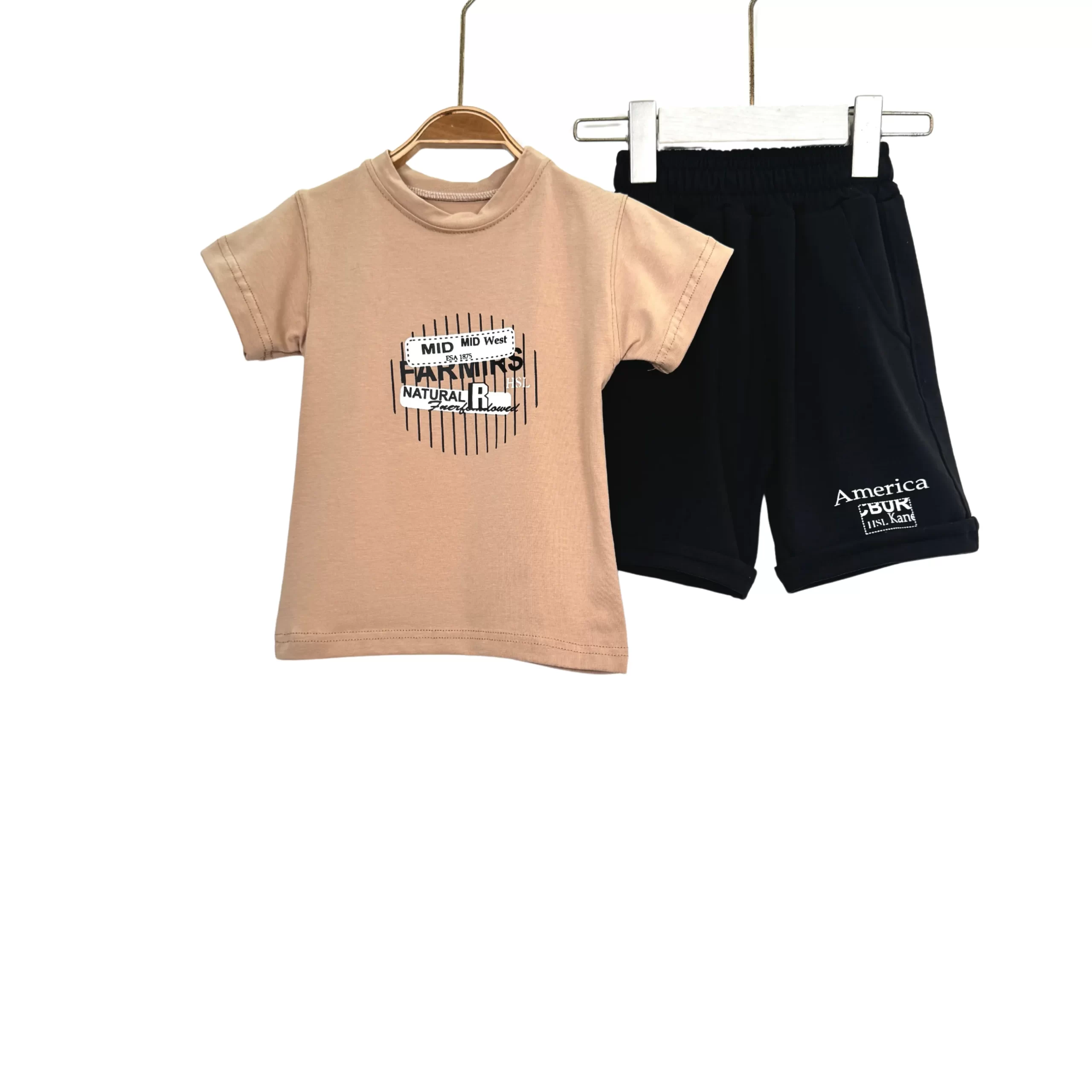 Boys’ Summer Cotton Set – Tee & Black Shorts | HSL Natural Vibes - Image 5
