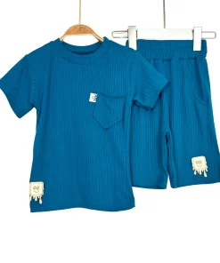 Alternative view of Boy's Ribbed Drip-Patch Summer Set