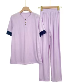 Ribbed Summer Women’s Pajama Set – Soft & Comfy Loungewear