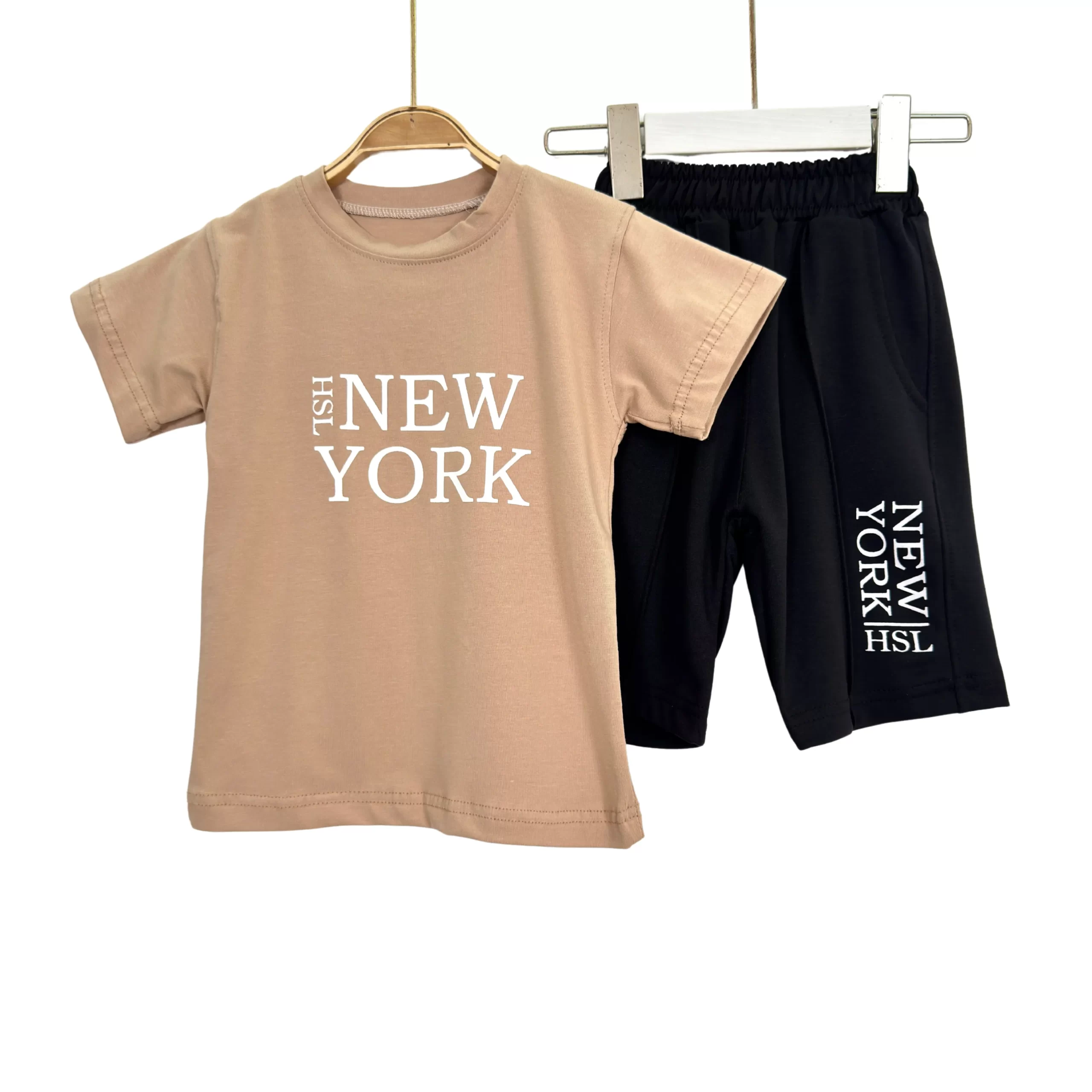 New York Boys’ Summer Cotton Tee & Shorts Set - Image 4