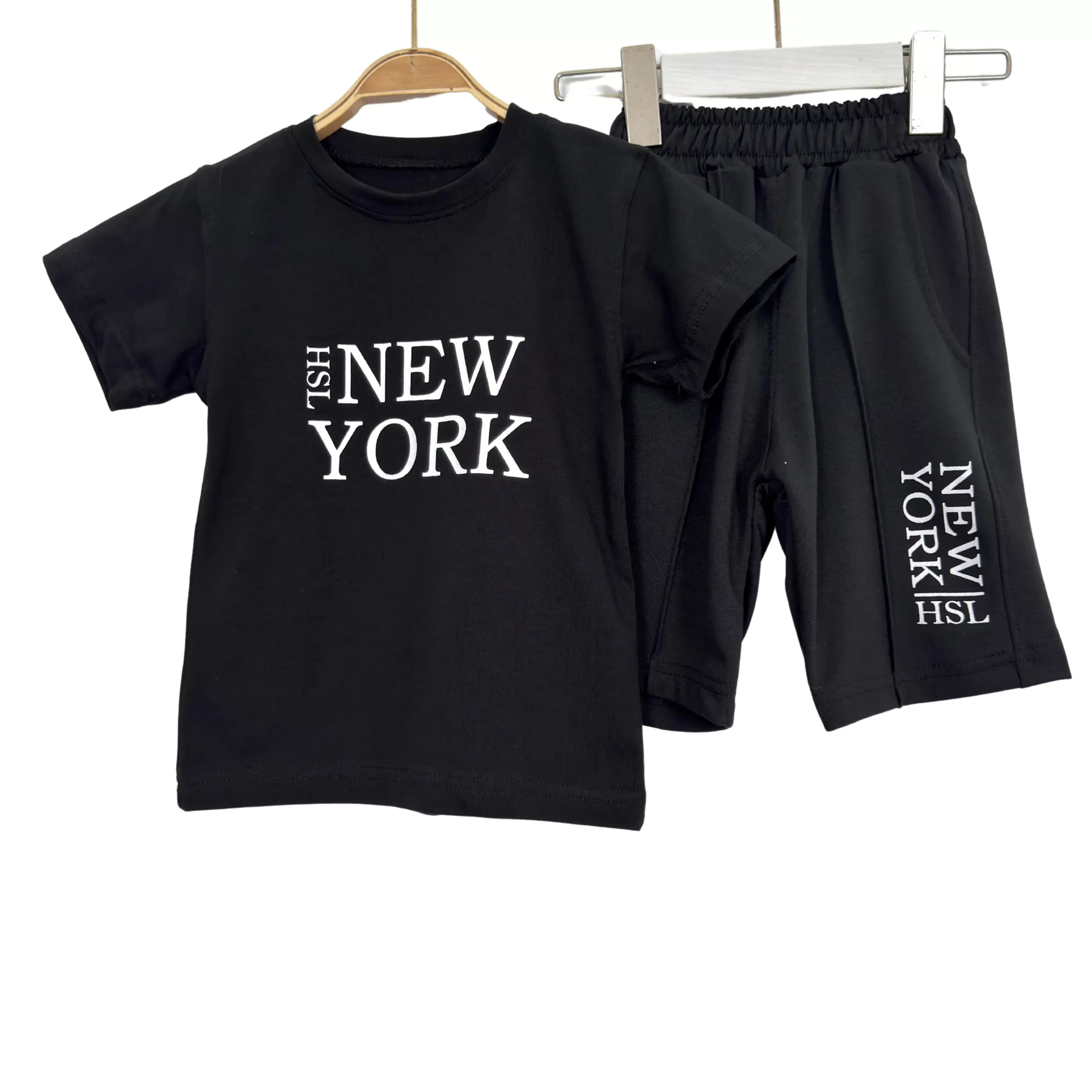 New York Boys’ Summer Cotton Tee & Shorts Set - Image 5