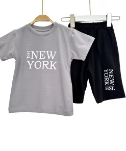Alternative view of New York Boys’ Summer Cotton Tee & Shorts Set
