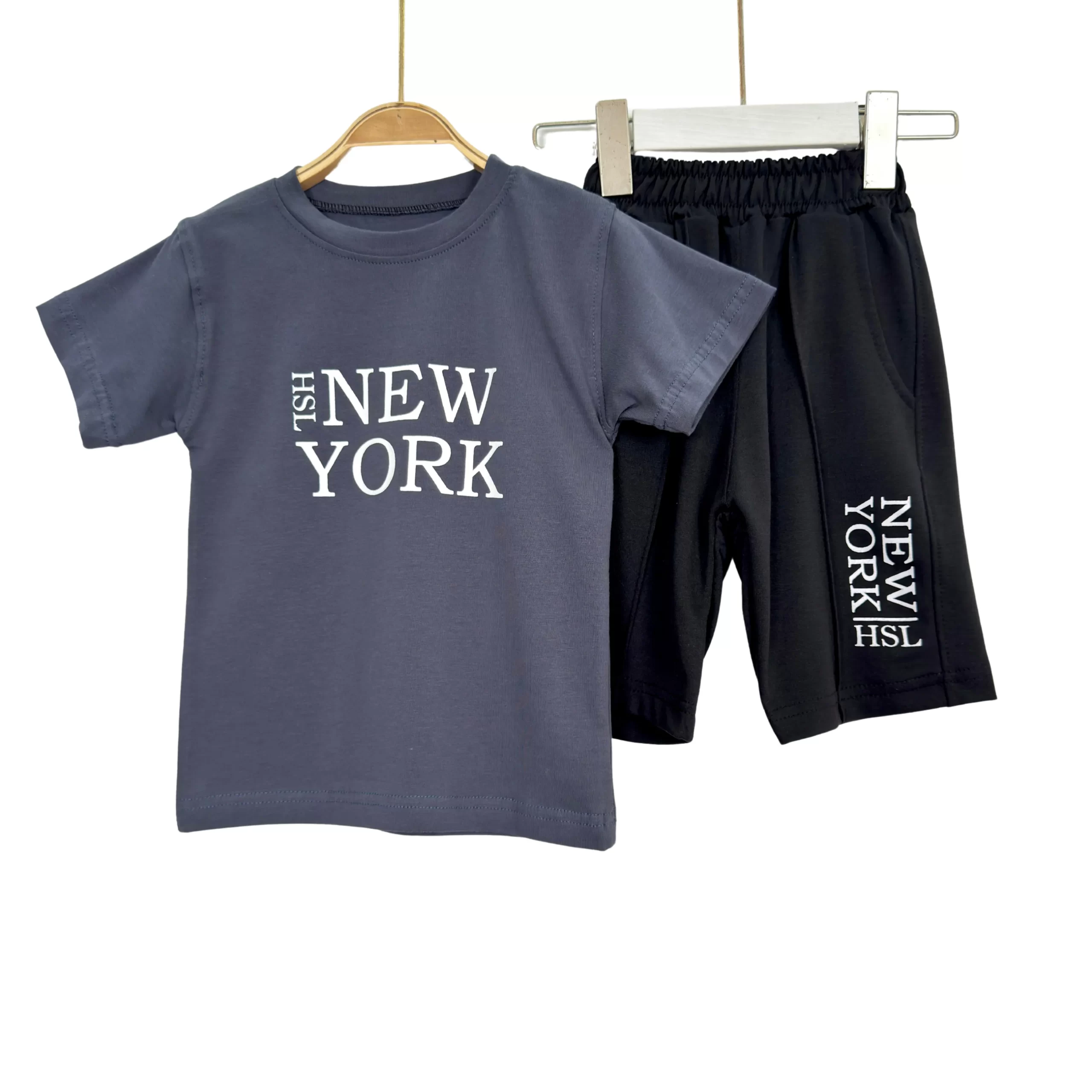 New York Boys’ Summer Cotton Tee & Shorts Set - Image 6