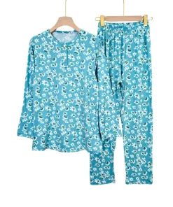 Cotton blend Summer Lounge Pajama Set – Women’s Long Sleeve Regular & Plus Sizes