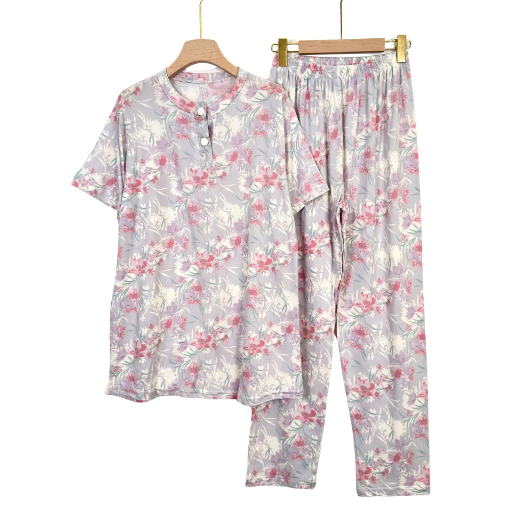 Women's Summer Pajama Set – Floral Cotton Blend Comfortwear - Image 4