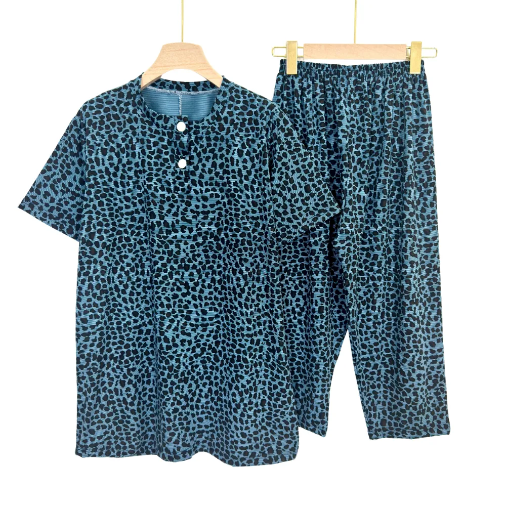 Blush Tones Plus Size Pajama Set – Capri Cotton Blend - Image 3