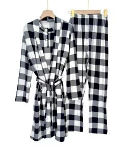 Women’s 3-Piece Summer Pajama Set with Robe – Soft Cotton Blend