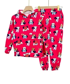 Girls Jogging Set – Blue Printed Hoodie & Pants | Cozy Winter Outfit 💗