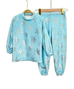 Unisex Coral Fleece Pajama – Blue Star Print (3-4 Years)