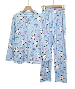 Women’s Velvet Pajama plus size Set –  Prints