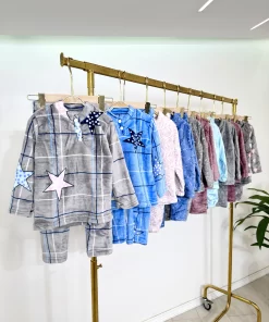 Alternative view of Unisex Coral Fleece Pajama – Blue Star Print (3-4 Years)