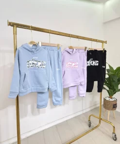 Alternative view of Unisex Fleece Winter Set “Stay Strong” – Black Hoodie & Pants