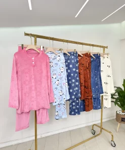 Alternative view of Women’s Velvet Pajama plus size Set –  Prints