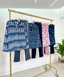 Alternative view of Women’s Winter Pajama Set – 3-Layer Mohair Fabric with TREE Print (Regular & Plus Size)