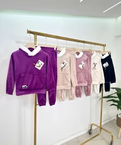 Alternative view of Girls Velvet Winter Set – Hooded & Lined with Fur