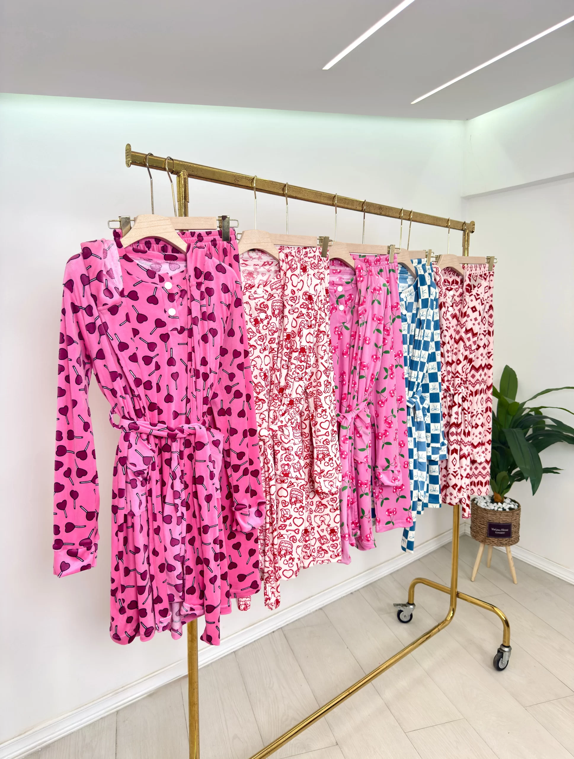 Women’s Velour Pajama Set – 3-Piece Printed Winter Sleepwear (Regular & Plus Size) - Image 2