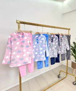 Alternative view of Girls Mohair Pajama – Pink Clouds Winter Set | Kids & Teens