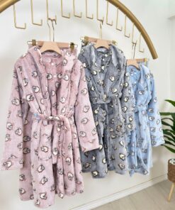 Alternative view of Women’s Mohair 3-Piece Pajama Set with Sheep Print Robe – Ultra Soft