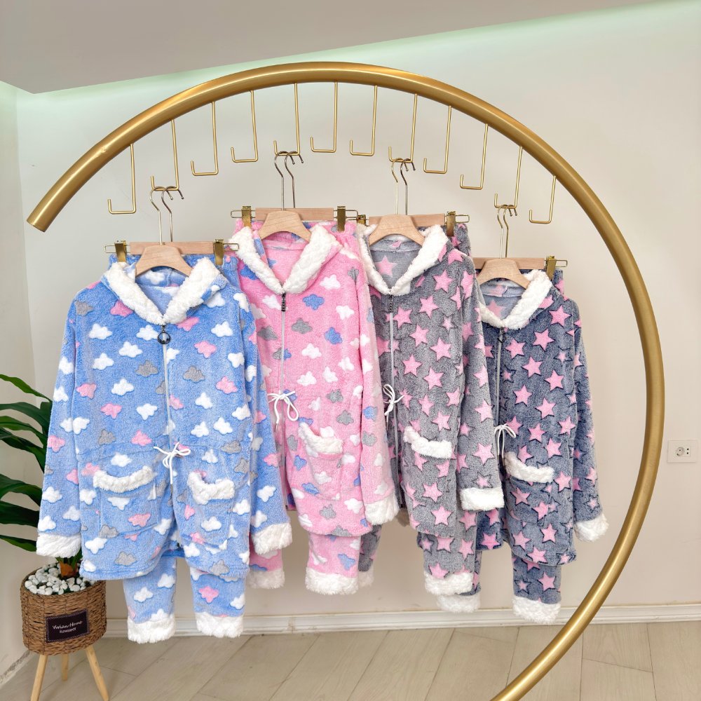 Cloudy Pink Mohair Zip Pyjama – Women - Image 2