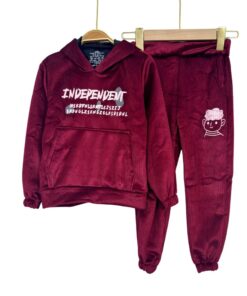 Unisex Fleece-Lined Velvet Tracksuit –  Hoodie & Jogger Set