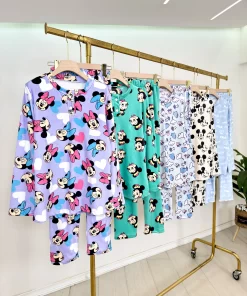 Alternative view of Women’s Velvet Cartoon Pajama Set – Soft & Cozy