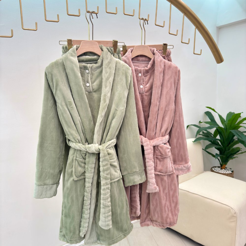 Women’s Mohair Pajama Set – 3 PCS Cozy Robe Edition - Image 2