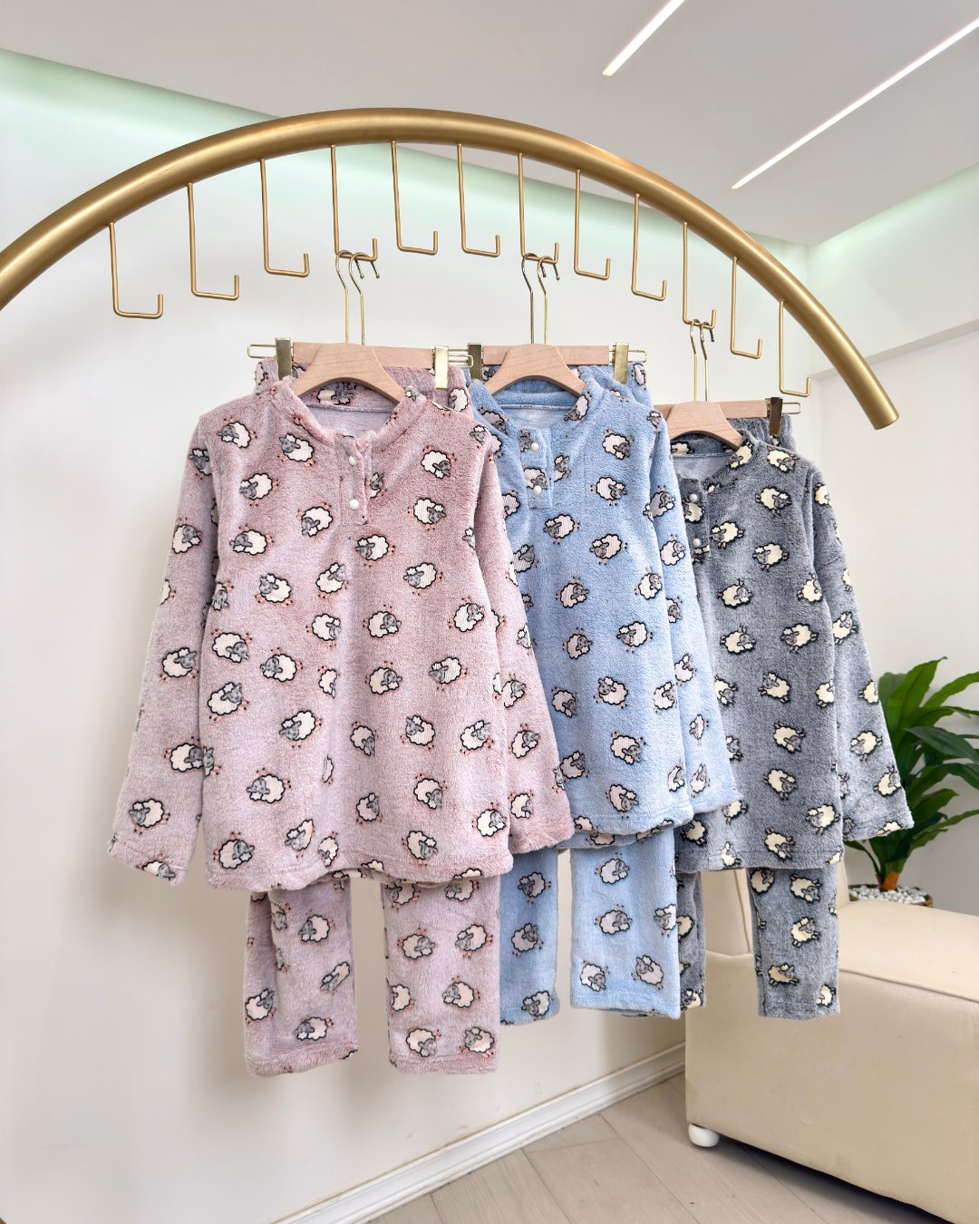 Women’s Mohairr Pajama Set – SHEEP Printed Top & Cozy Pants (Regular & Plus Size - Image 2