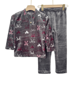 Kid’s Mohair  Pajama Set with Blow Print  – Soft Cozy Winter Wear