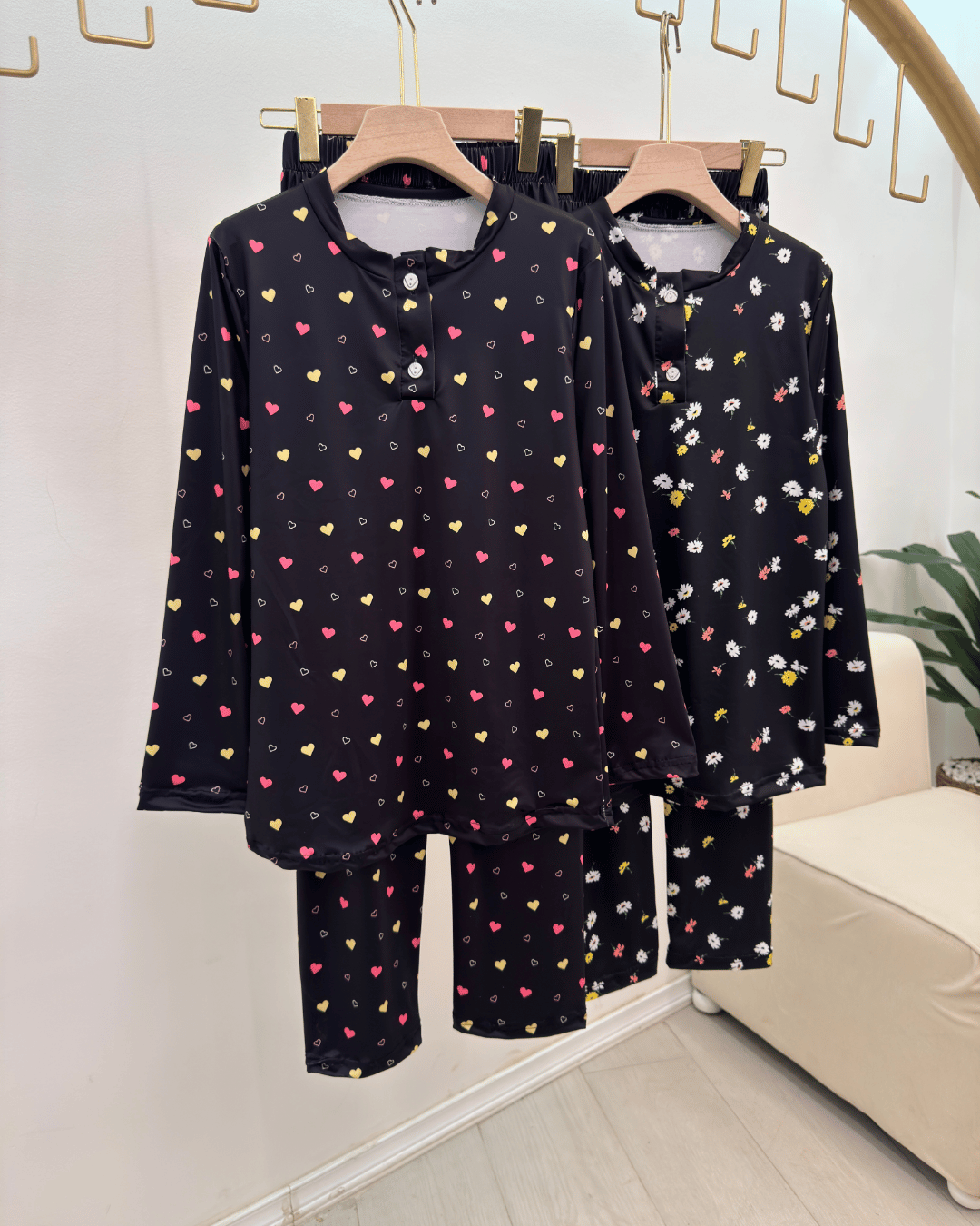 Lightweight Stretch Sleepwear - Long Sleeve Pajamas (Regular & Plus Size) - Image 3