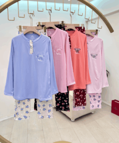 Alternative view of Women's Ditsy Floral Heart Cotton Blend Pajama Set - Long Sleeve (Regular & Plus Size)