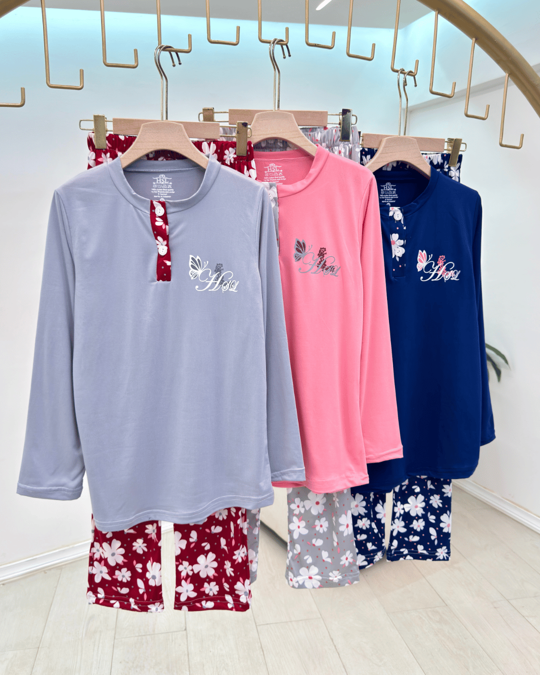 Blossom Floral Cotton Blend Pajama Set (Regular & Plus Size) - Image 2