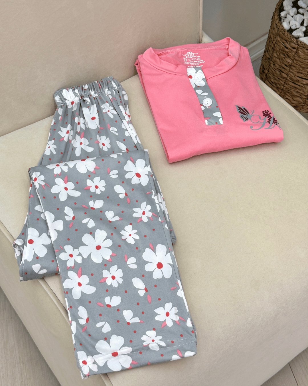 Blossom Floral Cotton Blend Pajama Set (Regular & Plus Size)