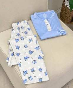 Women's Ditsy Floral Heart Cotton Blend Pajama Set - Long Sleeve (Regular & Plus Size)