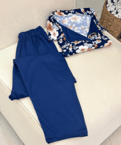 Women's Suzette Vintage Floral Pajama Set with Solid Pants