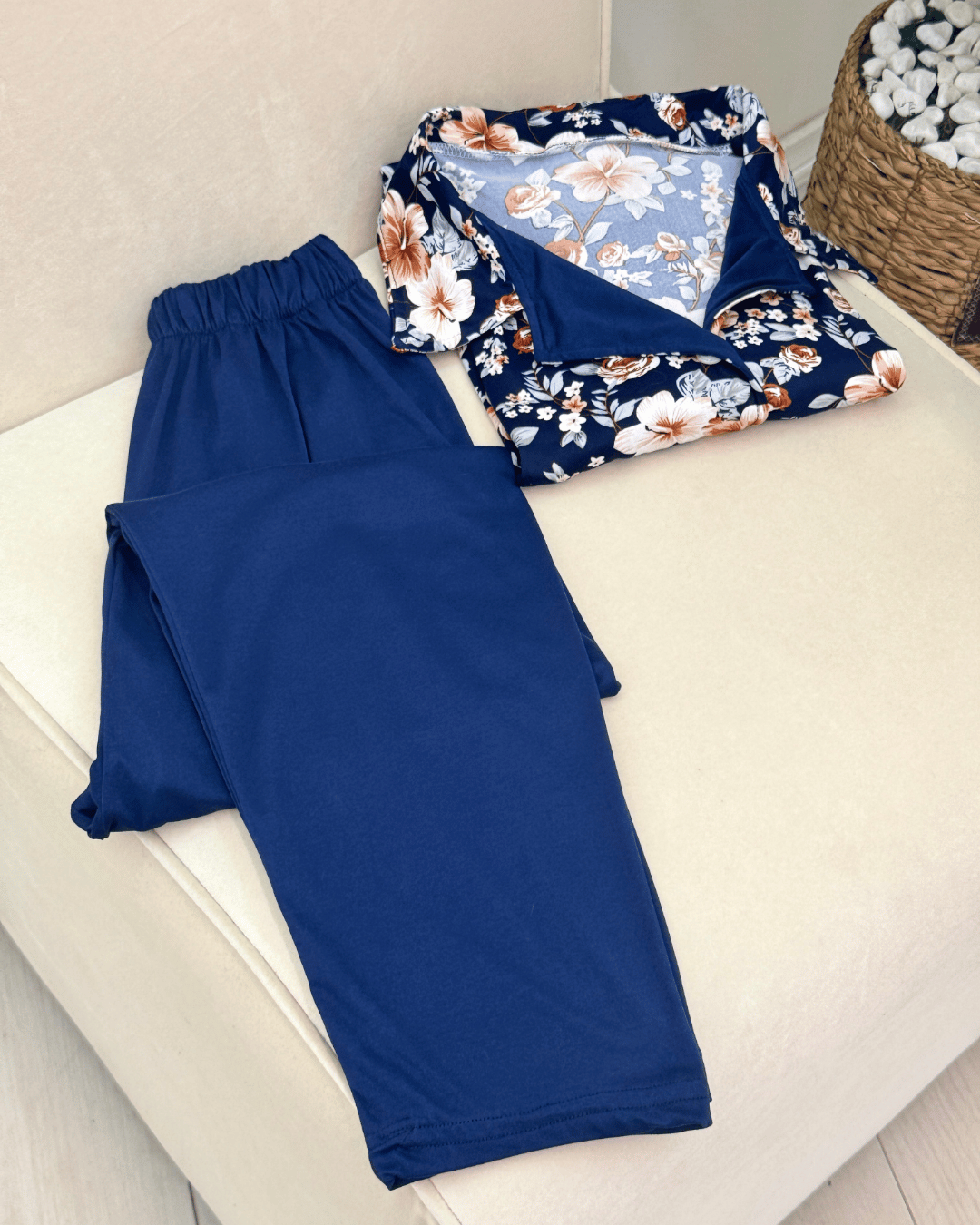 Women's Suzette Vintage Floral Pajama Set with Solid Pants